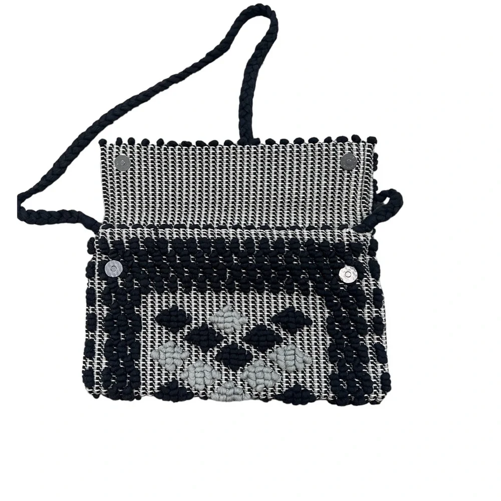Antonello Tedde Woven Handbag Black Grey
